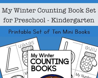 Winter Counting and Numbers 10 Mini Books Set  (Preschool - Kindergarten) - Instant Download