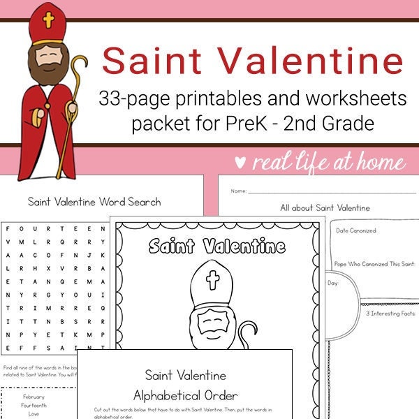 Saint Valentine Activities Printable Packet for Kids