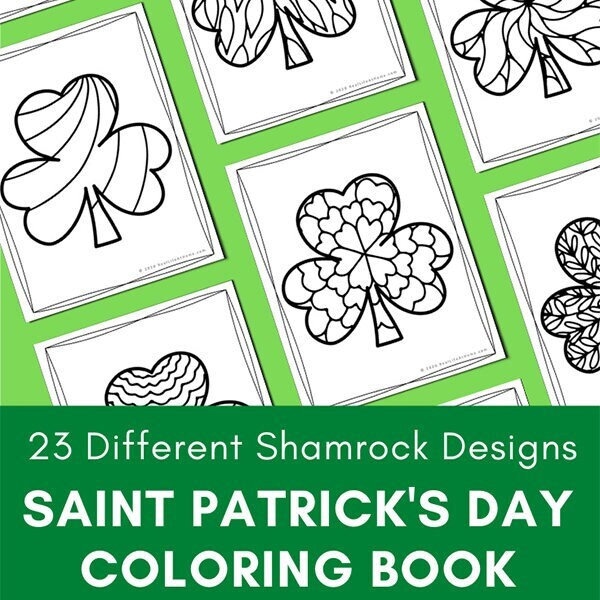 Saint Patrick's Day Coloring Pages (23 Intricate Shamrock Designs for Coloring)