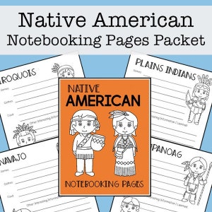 Native American Tribes Report Pages Packet (Native American Notebooking Pages for Kids) - Sofortiger Download und Ausdrucken