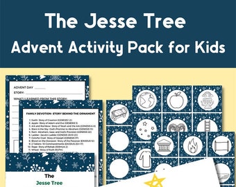 Jesse Tree Colorea tus propios adornos y paquete de actividades para niños