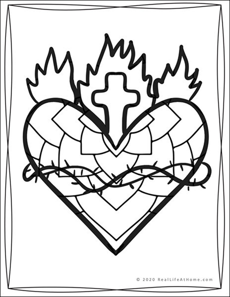 Sacred Heart of Jesus Coloring Book for Kids and Adults image 10