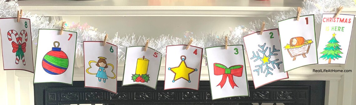 Advent Calendar Mini Coloring Pages Set for Children - Instant Download ...