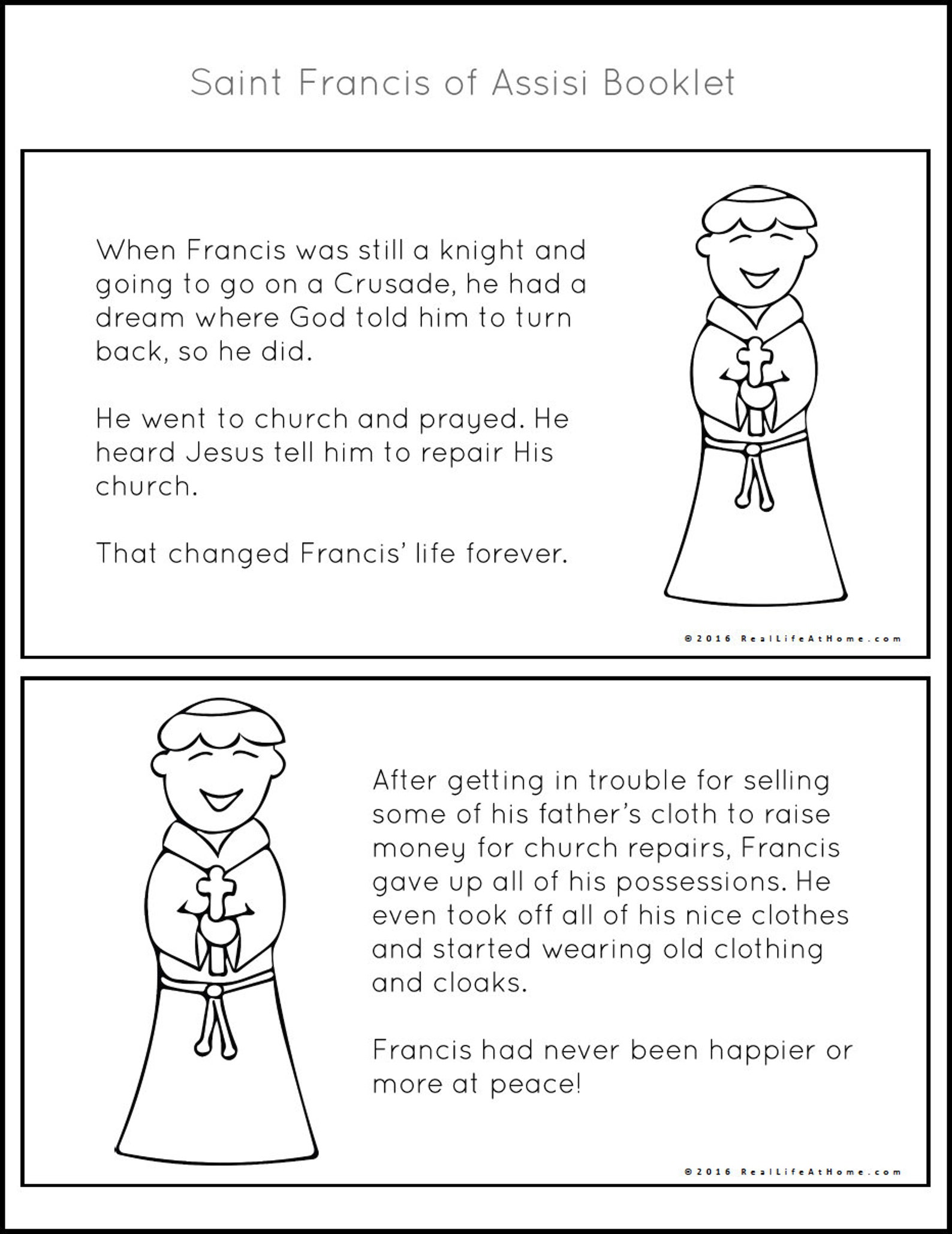 Saint Francis of Assisi Printables Activity Packet Instant - Etsy España