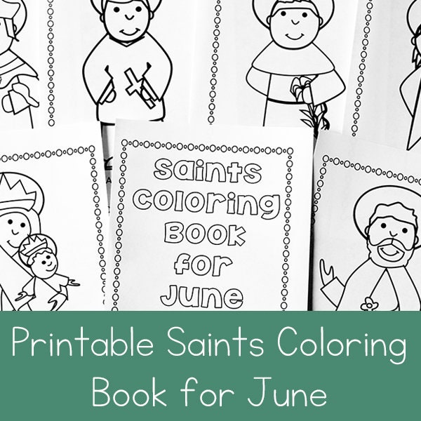 Catholic Saints Coloring Book for June - Etsy
