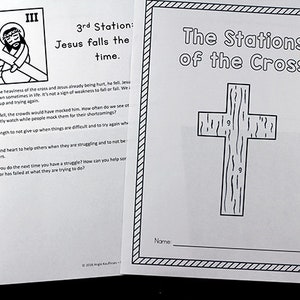 Stations of the Cross for Kids: 5 Booklet Variations Coloring, Reflections, and Prayers image 6