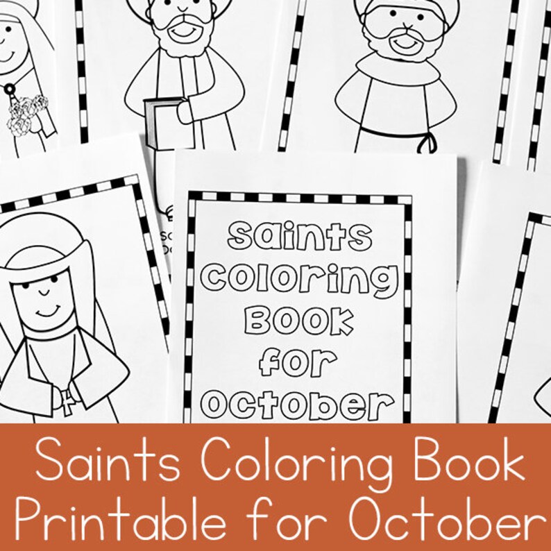 Catholic Saints Coloring Book for October - Etsy