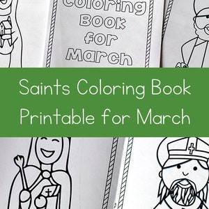 Catholic Saints Coloring Book for March