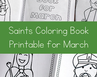 Catholic Saints Coloring Book for March