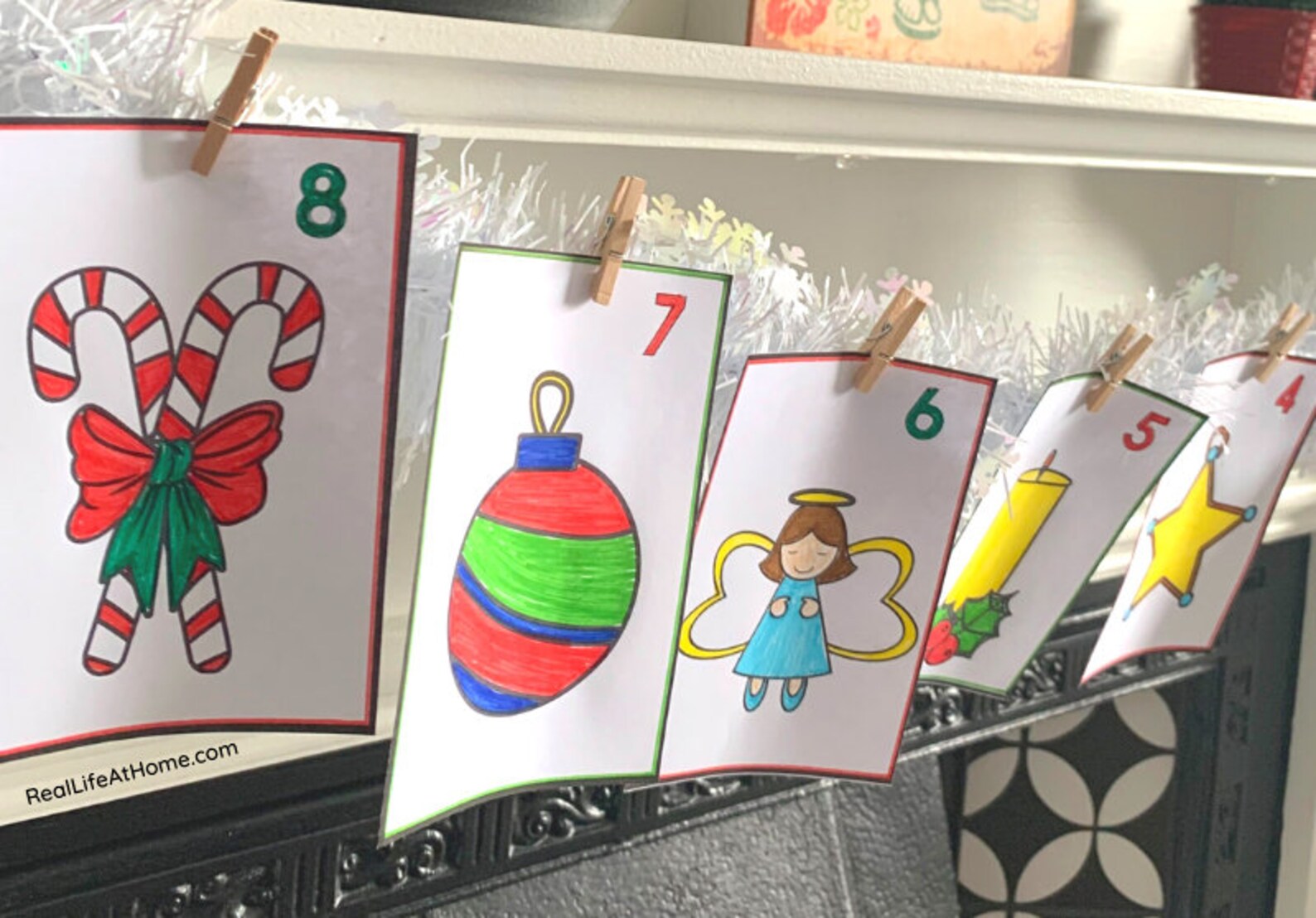 Advent Calendar Mini Coloring Pages Set for Children - Instant Download ...