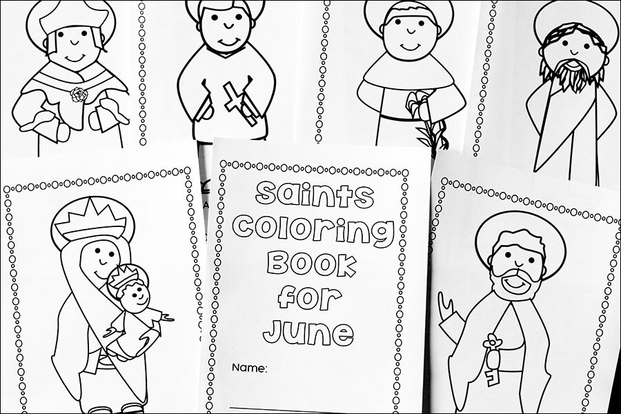 Catholic Saints Coloring Book for June - Etsy