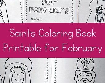 Catholic Saints Coloring Book for February