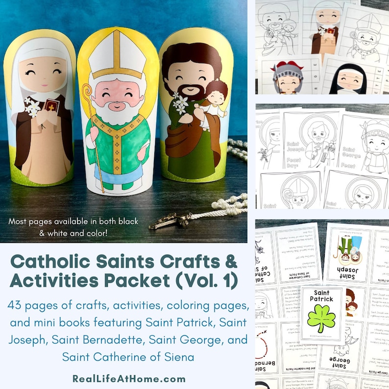 Catholic Saints Crafts and Activities Packet: 5 Saints (saints Patrick ...