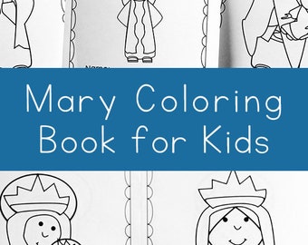 Libro para colorear de Santa María para niños (descarga instantánea imprimible)