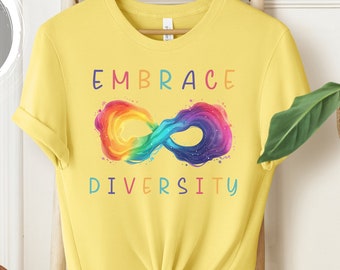 embrace diversity tshirt, neurodivergence is beautiful tee, autism awareness shirt, neurodivergent pride top, gift for autistic person