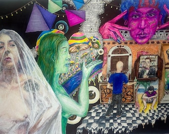 X-TÁSIS - Dipinto originale a tecnica mista