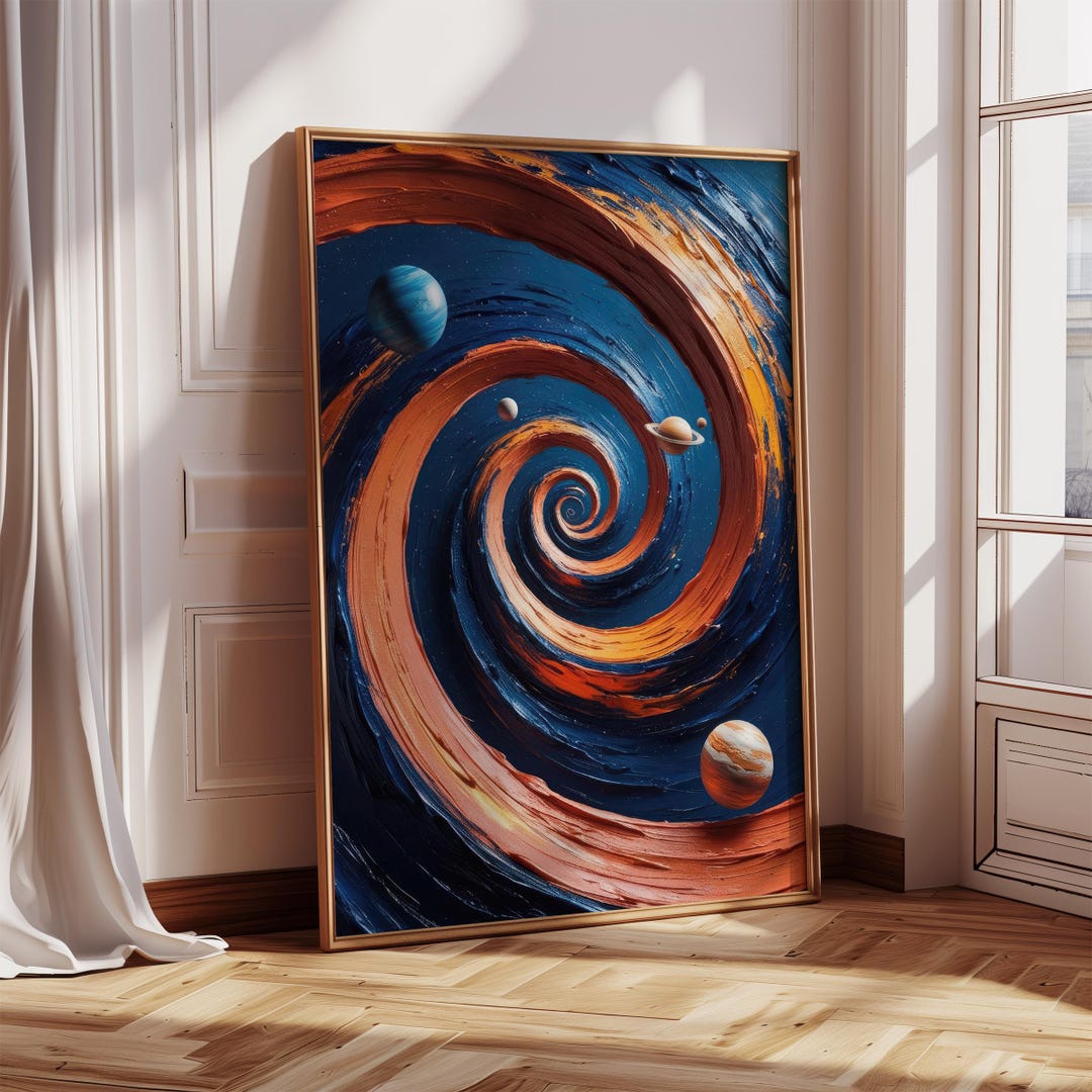 Spiral Galaxy Digital Wall Art - Abstract Space Swirl Printable Artwork ...