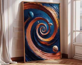 Spiral Galaxy Digital Wall Art - Abstract Space Swirl Printable Artwork ...