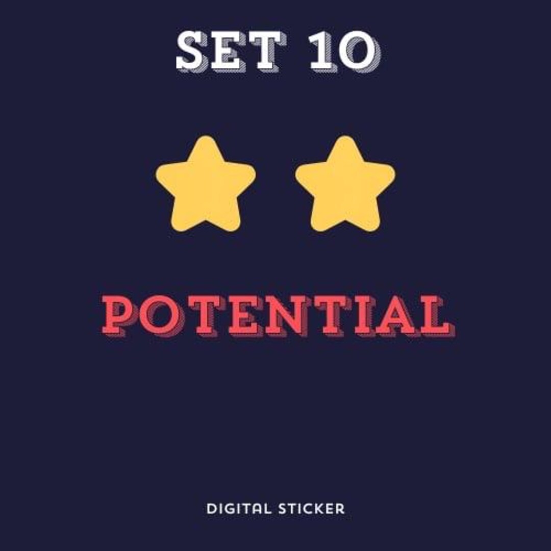 Potential With 2 Stars - Digital Sticker - Etsy