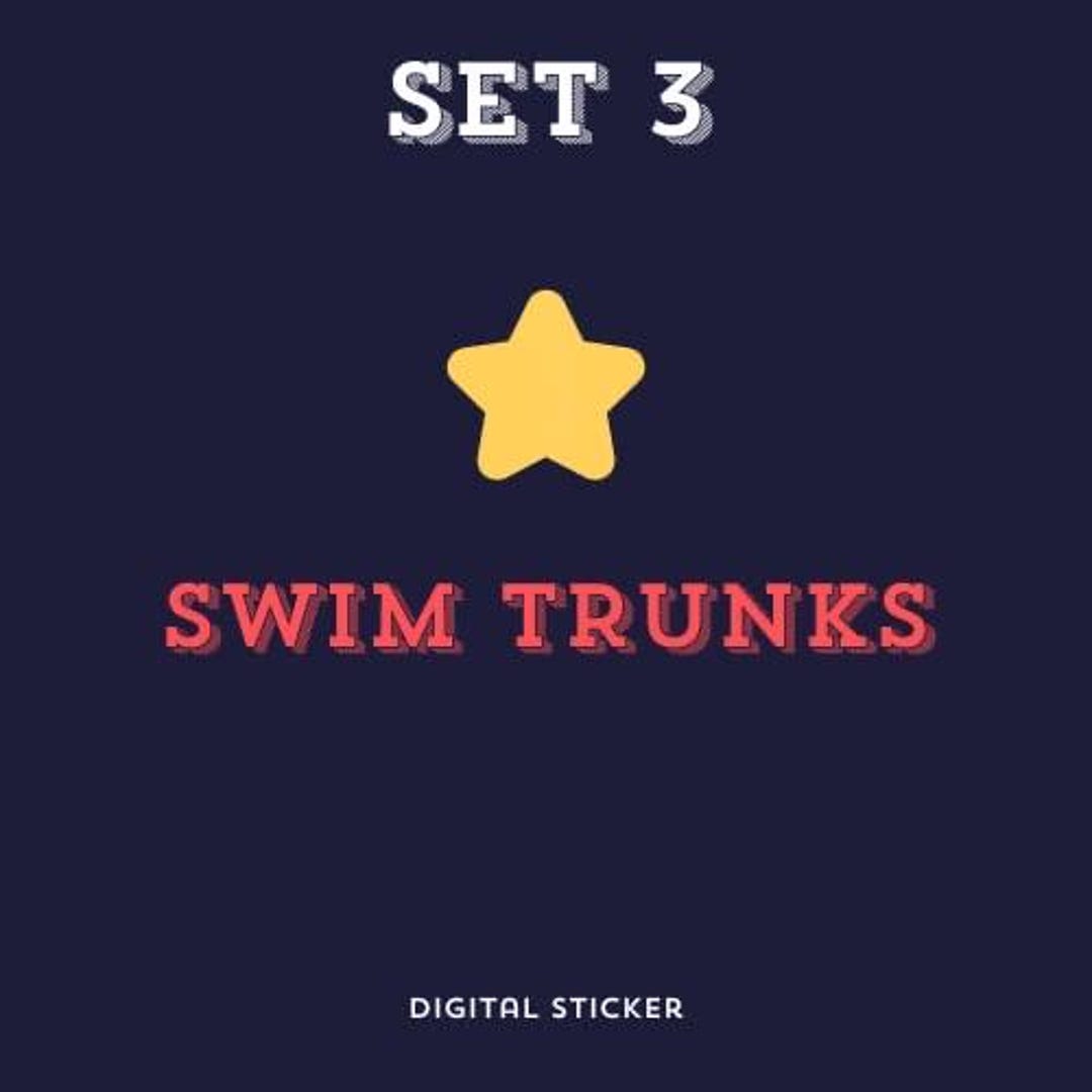 Swim Trunks Sticker Swim Trunks With 1 Star - Digital Sticker - Etsy