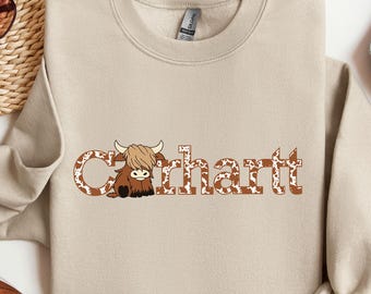Highland Cow Sweatshirt, Highland Cow Crewneck, Cute Cow Hoodie, Western Crewneck, Highland Cow Shirt, Cow Gifts, Cow Shirt