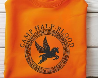 Sudadera o camisa del Campamento Mestizo, sudadera con capucha de acampada, camisa de Percy Jackson, camisa de las ramas de las Crónicas del Campamento Mestizo, suéter de Percy Jackson