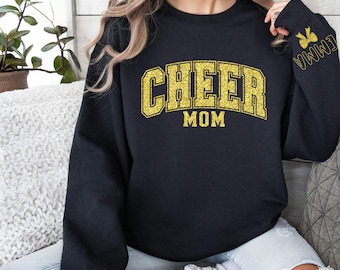 Glitter Cheer Mom Sweatshirt: Personalized Sparkly Hoodie