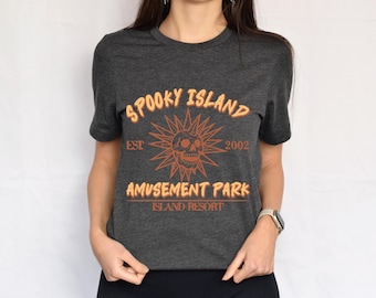 Spooky Island Disco Skull Tee, Summerween Tshirt, 90s Vintage Halloween Movie Shirt