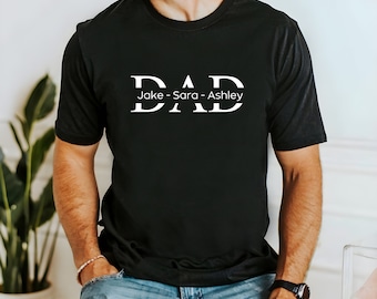 Custom Dad Shirt with Kids Names, Personalized Father's Day Gift