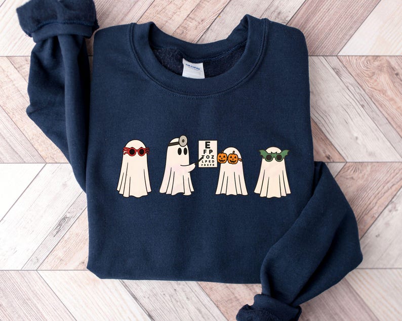 Funny Halloween Optometrist Ghost Sweatshirt, Vision Center Hoodie - Etsy