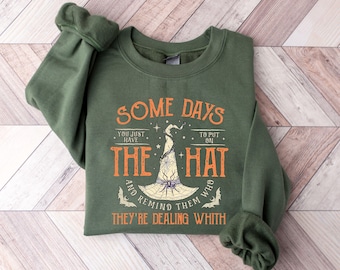 Funny Witch Hat Graphic Sweatshirt, Witchcraft Hoodie