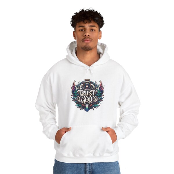 Enfolded in His Love: Divine Revelation Hoodie Trust God Unisex Heavy Blend™ Hooded Sweatshirt