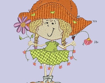 Flower Girls Machine Embroidery Designs