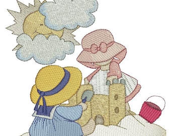 Bonnet Beach Kids Machine Embroidery