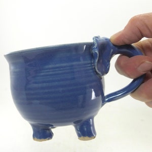 standing elephant mug in medium blue image 3