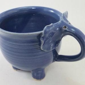 standing elephant mug in medium blue image 2