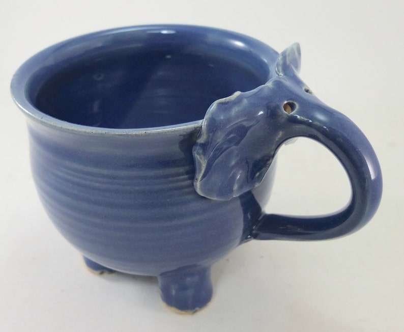 standing elephant mug in medium blue image 2