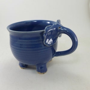 standing elephant mug in medium blue
