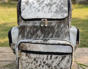 Mochila de piel de vacuno auténtica - Bolso de viaje - Mochila de piel de vacuno - Bolso de piel de vacuno auténtica para uso diario y aventuras
