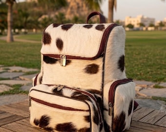 Mochila artesanal em couro bovino genuíno | Mochila de viagem feminina | Mochila rústica em couro | Mochila para fraldas em couro bovino | Mochila estilo faroeste