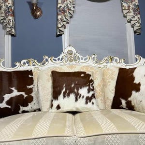 Kussensloop van echt runderleer: natuurlijk kussen, rustiek decor