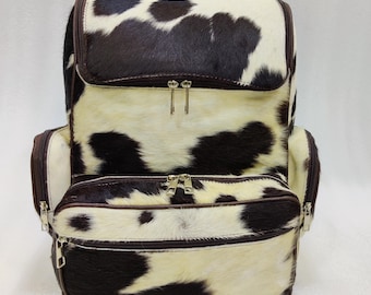 handgemaakte westernrugzak van rundleer | Hair On Hide leren tas | Cowgirl-reisrugzak | Rustieke boho-rugzaktas | westerse luiertas