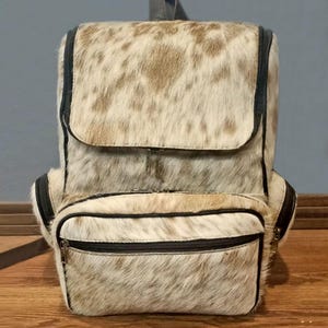 Véritable sac à dos en cuir de vachette tricolore, sac de voyage, sac à couches, sac d'école, sac à bandoulière, sac à dos western, cadeau pour maman, enfant