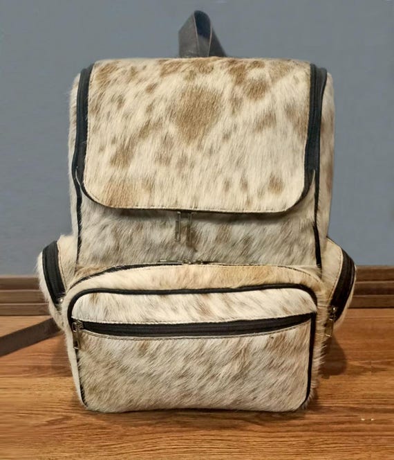 Real Tricolor Cowhide Backpack -travel Bag -diaper Bag -school Bag