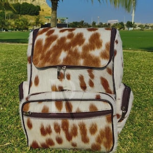 Sac à dos en cuir de vachette tricolore - Sac à langer - Sac à bandoulière cartable - Sac à dos western, cadeau pour maman, sac pour enfant BG-02