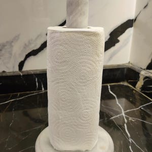 Suporte para toalhas de papel de mármore real Suporte para toalhas de cozinha de mármore Suporte para rolo de papel Pedra natural sólida Polido à mão