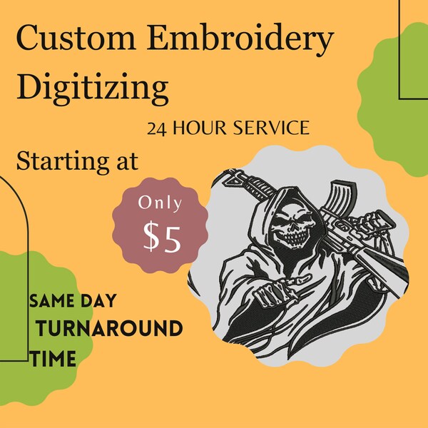 Custom Embroidery Digitizing, Logo Digitizing, Image Digitizing , Digitizing service