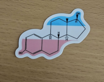 Trans Flag Estrogen Chemical Structure Pride Sticker