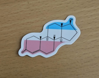Trans Flag Testosterone Chemical Structure Pride Sticker
