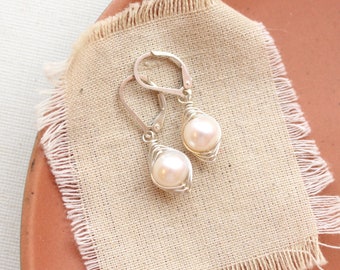 Perfect Pearl Bright Silver Earrings